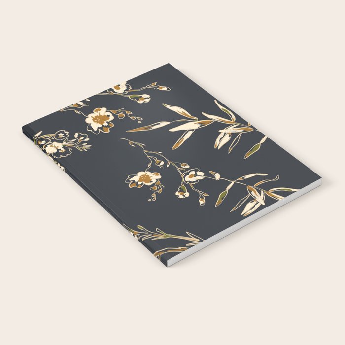  seamless floral pattern with flowers on a dark background Notebook Gallery Image 1