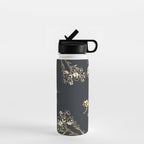  seamless floral pattern with flowers on a dark background Water Bottle Gallery Image 1