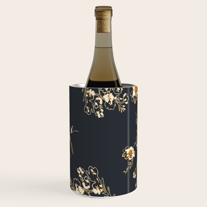  seamless floral pattern with flowers on a dark background Wine Chiller Gallery Image 1
