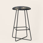  seamless floral pattern with flowers on a dark background Stool Gallery Image 1