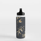  seamless floral pattern with flowers on a dark background Water Bottle Gallery Image 3