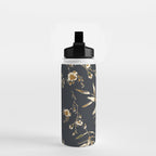  seamless floral pattern with flowers on a dark background Water Bottle Gallery Image 2
