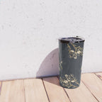  seamless floral pattern with flowers on a dark background Travel Mug Gallery Image 4