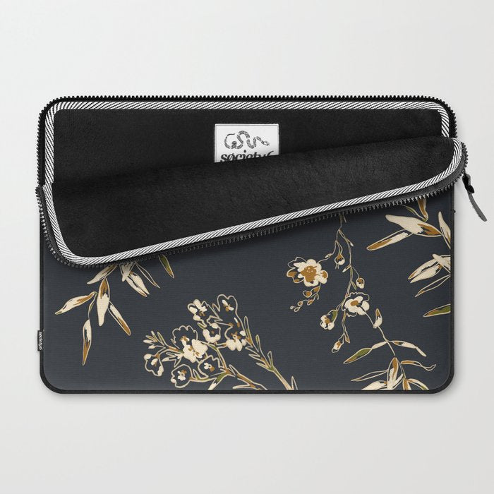  seamless floral pattern with flowers on a dark background Laptop Sleeve Gallery Image 2