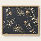  seamless floral pattern with flowers on a dark background Serving Tray Gallery Image 1