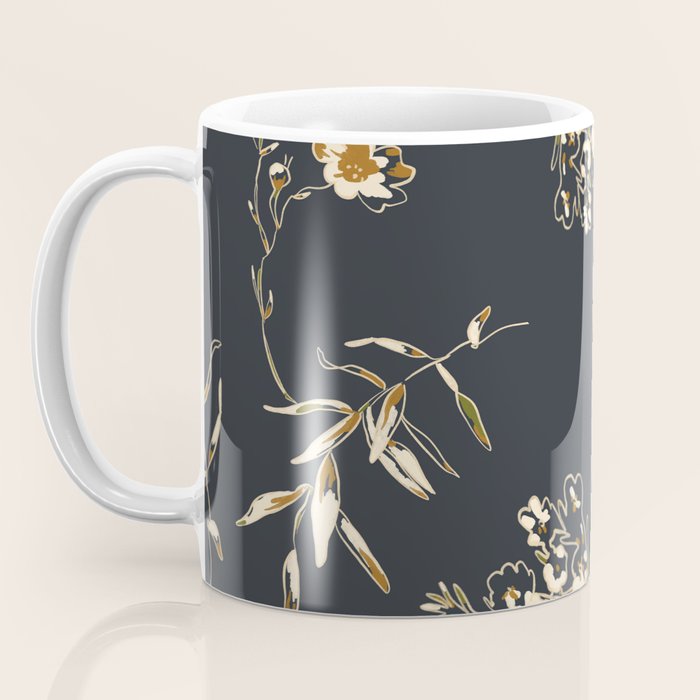  seamless floral pattern with flowers on a dark background Coffee Mug Gallery Image 3