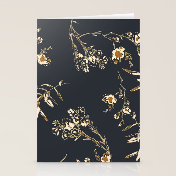  seamless floral pattern with flowers on a dark background Stationery Card Gallery Image 2