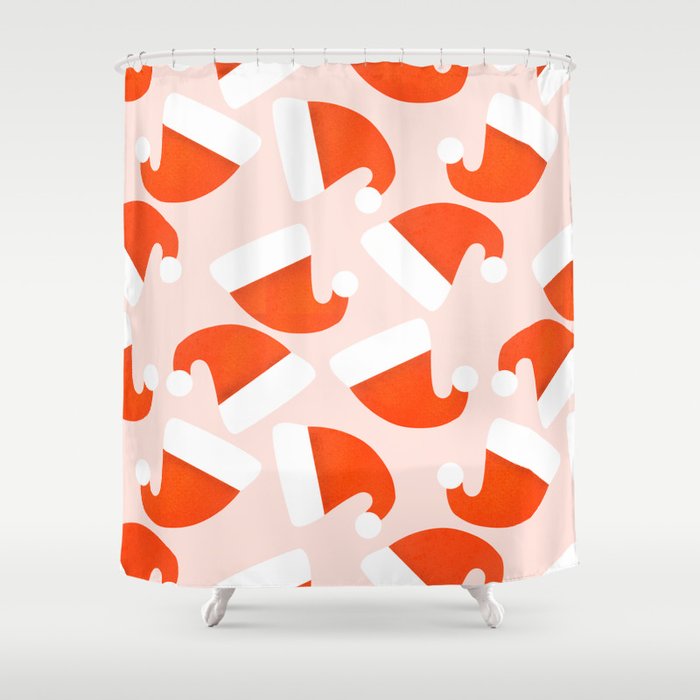 Santa Hat pattern Shower Curtain Gallery Image 1