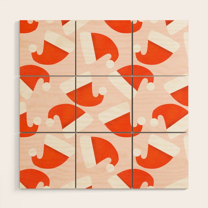 Santa Hat pattern Wood Wall Art Gallery Image 1