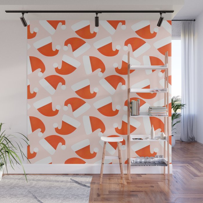 Santa Hat pattern Wall Mural Gallery Image 1