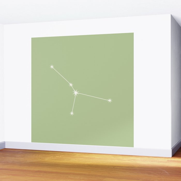 Cancer Zodiac Star Constellation Line Art Soft Green Wall Mural Gallery Image 2