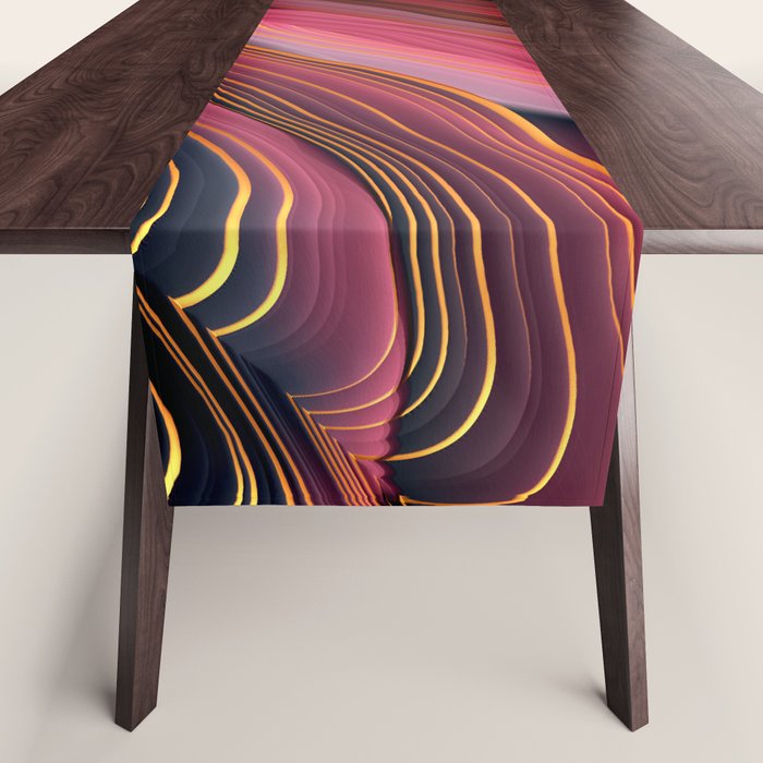 Plum Abstract Table Runner Gallery Image 1