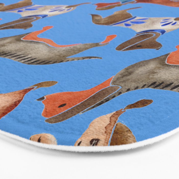 Dachshunds - Cornflower Blue Palette Bath Mat Gallery Image 3