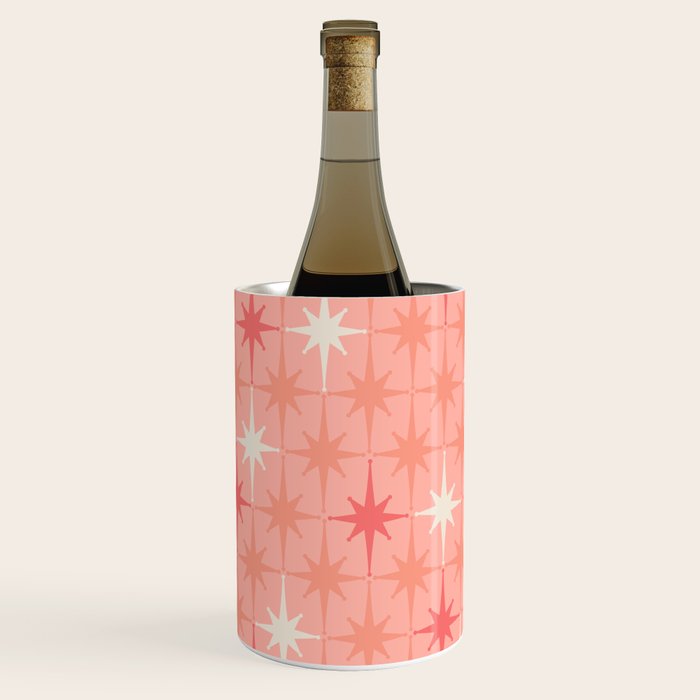 Mid Century Modern Retro Atomic Stars Pattern in Pink Peach Tones Wine Chiller Gallery Image 2