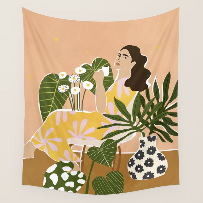 Time For Coffee Wall Tapestry Gallery Image 1