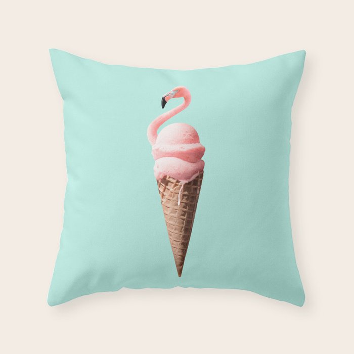 FLAMINGO CONE Throw Pillow Gallery Image 6