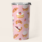 Vintage sweet pastry dessert food pattern Travel Mug Gallery Image 2