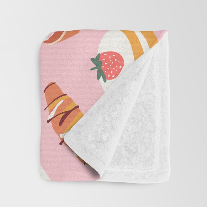 Vintage sweet pastry dessert food pattern Throw Blanket Gallery Image 3