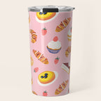 Vintage sweet pastry dessert food pattern Travel Mug Gallery Image 1