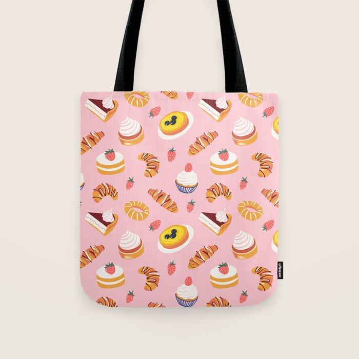 Vintage sweet pastry dessert food pattern Tote Bag Gallery Image 1