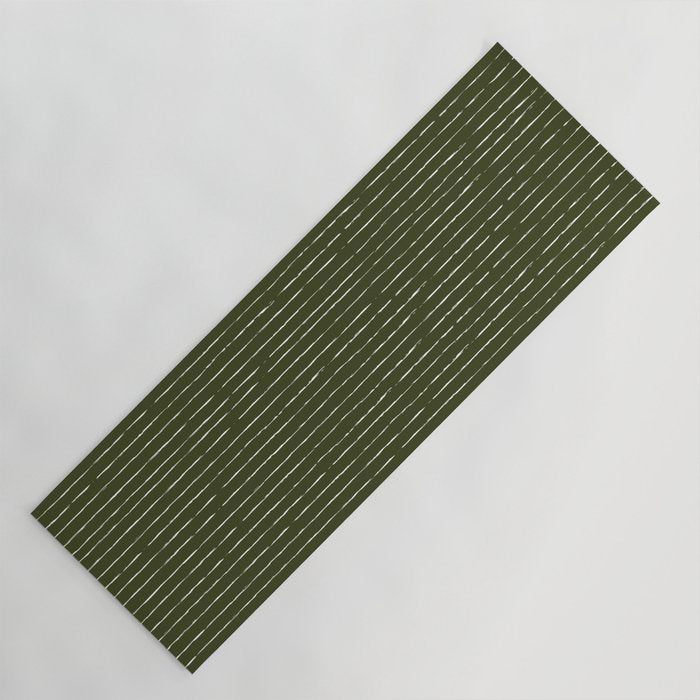 Lines II (Olive Green) Yoga Mat Gallery Image 1