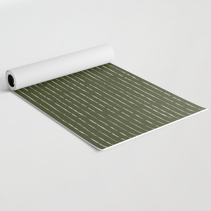 Lines II (Olive Green) Yoga Mat Gallery Image 2