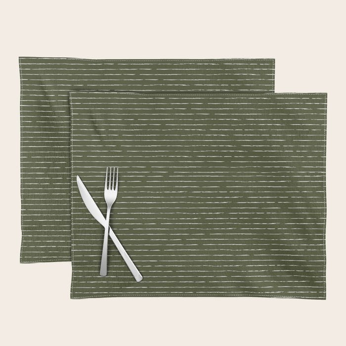 Lines II (Olive Green) Placemat Gallery Image 1
