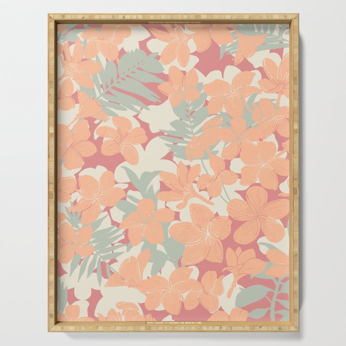Exotic plumeria flowers A Serving Tray Gallery Image 1