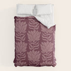 Modern Abstract Wavy Flowers in Plum Violet    Comforter Gallery Image 6
