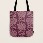 Modern Abstract Wavy Flowers in Plum Violet    Tote Bag Gallery Image 1