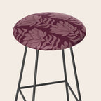 Modern Abstract Wavy Flowers in Plum Violet    Stool Gallery Image 2