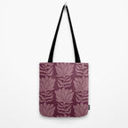 Modern Abstract Wavy Flowers in Plum Violet    Tote Bag Gallery Image 2