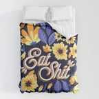 Eat Shit - Yellow & Slate Duvet Cover Gallery Image 6