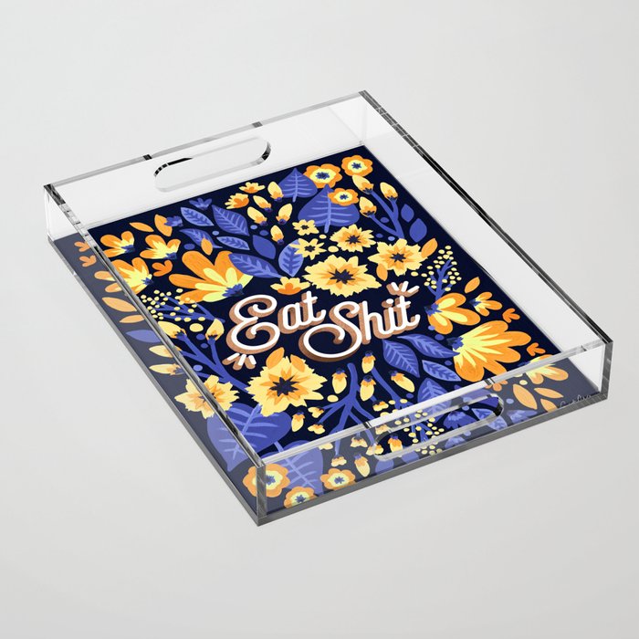 Eat Shit - Yellow & Slate Acrylic Tray Gallery Image 1