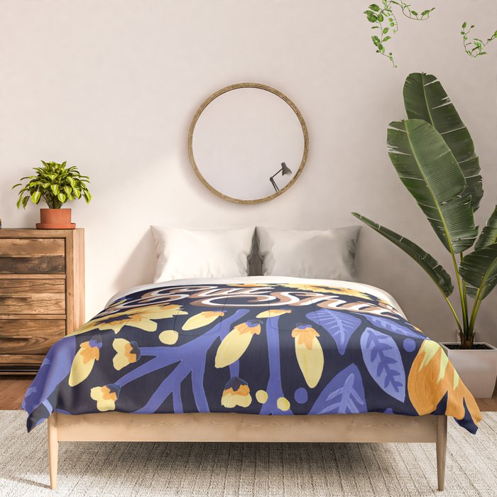 Eat Shit - Yellow & Slate Comforter Gallery Image 3