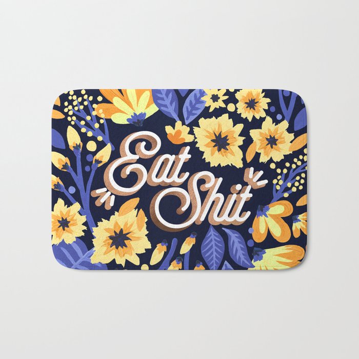 Eat Shit - Yellow & Slate Bath Mat Gallery Image 1