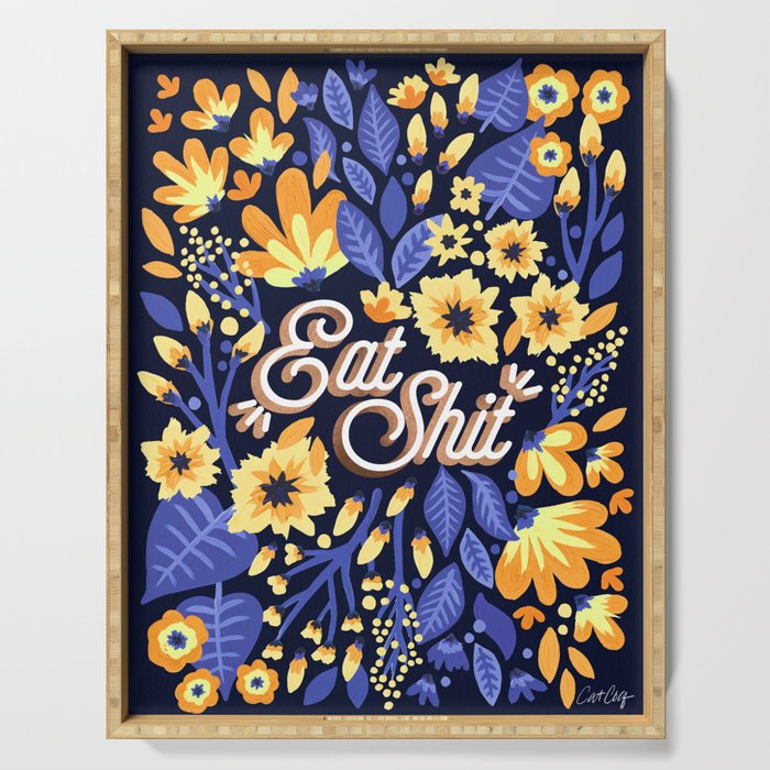 Eat Shit - Yellow & Slate Serving Tray Gallery Image 1