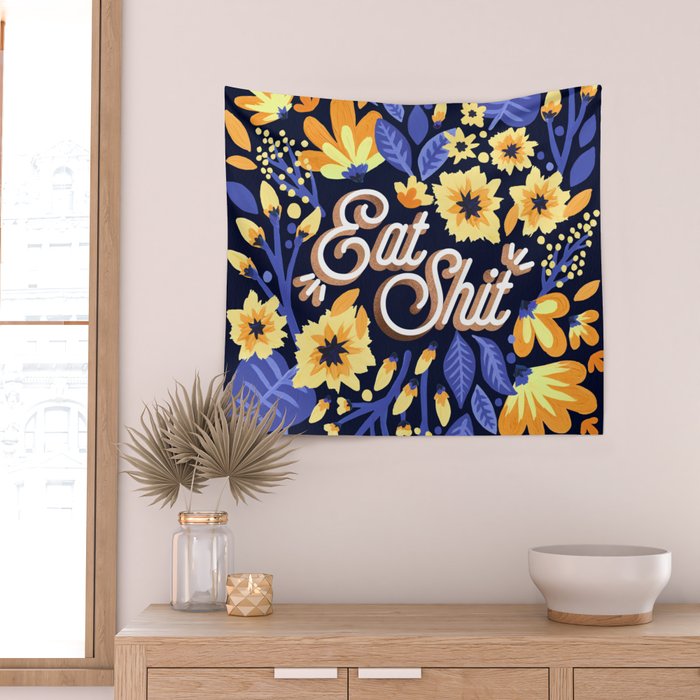 Eat Shit - Yellow & Slate Wall Tapestry Gallery Image 2