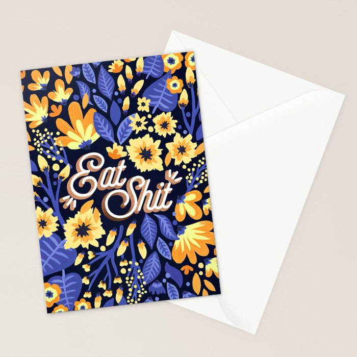 Eat Shit - Yellow & Slate Stationery Card Gallery Image 2