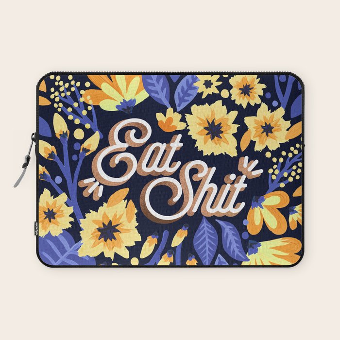Eat Shit - Yellow & Slate Laptop Sleeve Gallery Image 1
