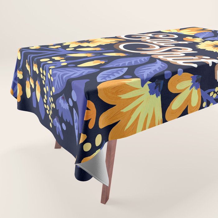 Eat Shit - Yellow & Slate Tablecloth Gallery Image 1