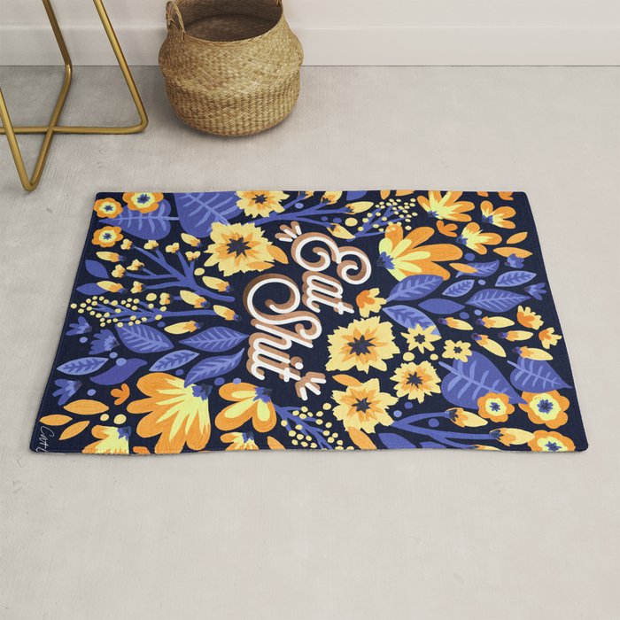Eat Shit - Yellow & Slate Rug Gallery Image 1