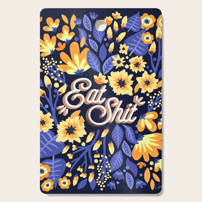 Eat Shit - Yellow & Slate Cutting Board Gallery Image 1
