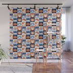 Colorful checkered cat pattern Wall Mural Gallery Image 1
