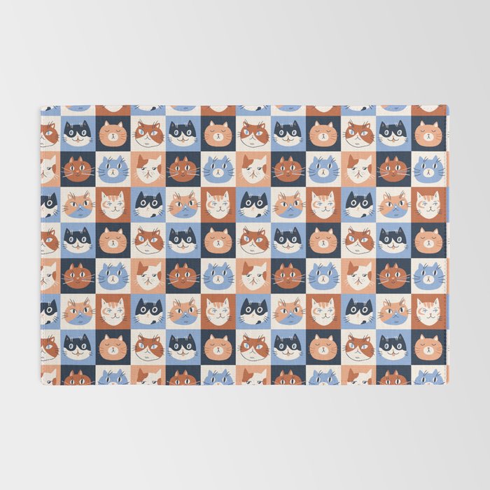 Colorful checkered cat pattern Rug Gallery Image 2