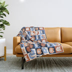 Colorful checkered cat pattern Throw Blanket Gallery Image 1