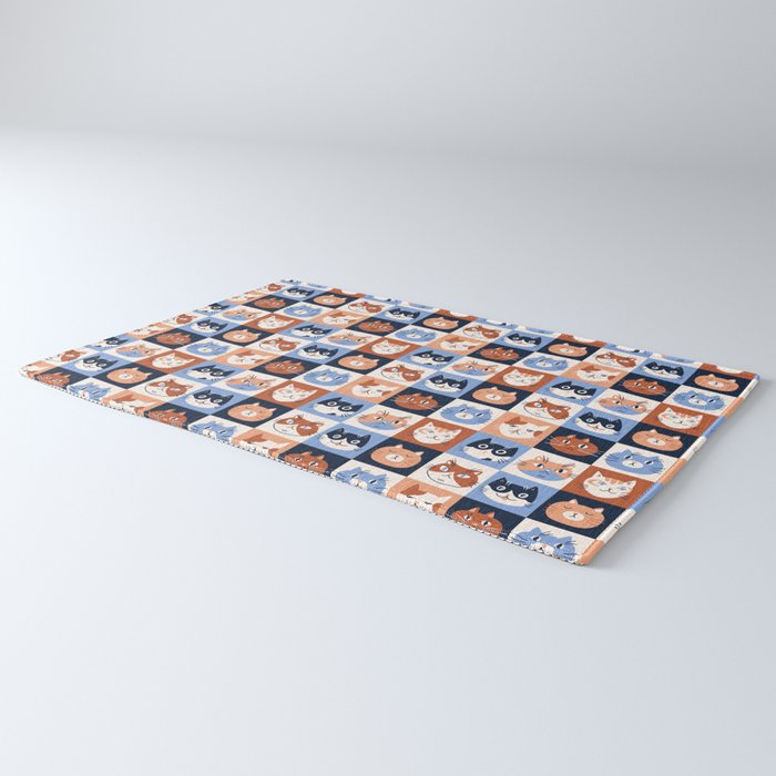 Colorful checkered cat pattern Rug Gallery Image 3
