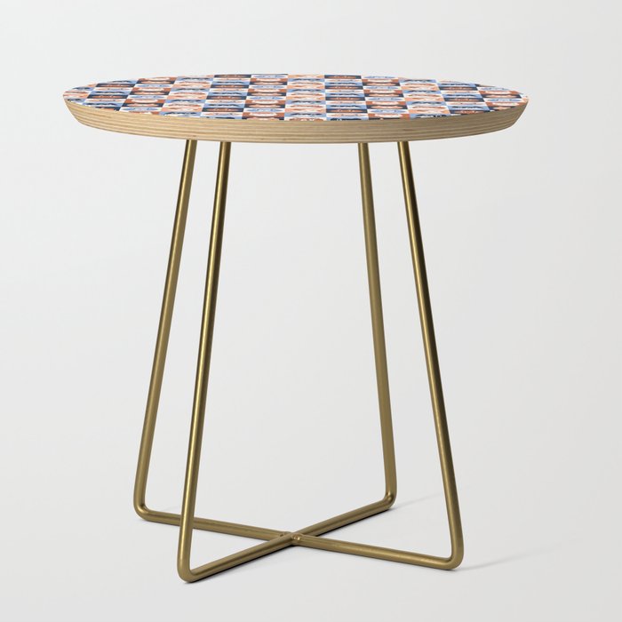 Colorful checkered cat pattern Side Table Gallery Image 1
