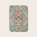 Turquoise Suzani Antique Floral Uzbek Embroidery Print Bath Mat Gallery Image 1