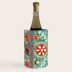 Turquoise Suzani Antique Floral Uzbek Embroidery Print Wine Chiller Gallery Image 3
